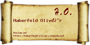 Haberfeld Olivér névjegykártya